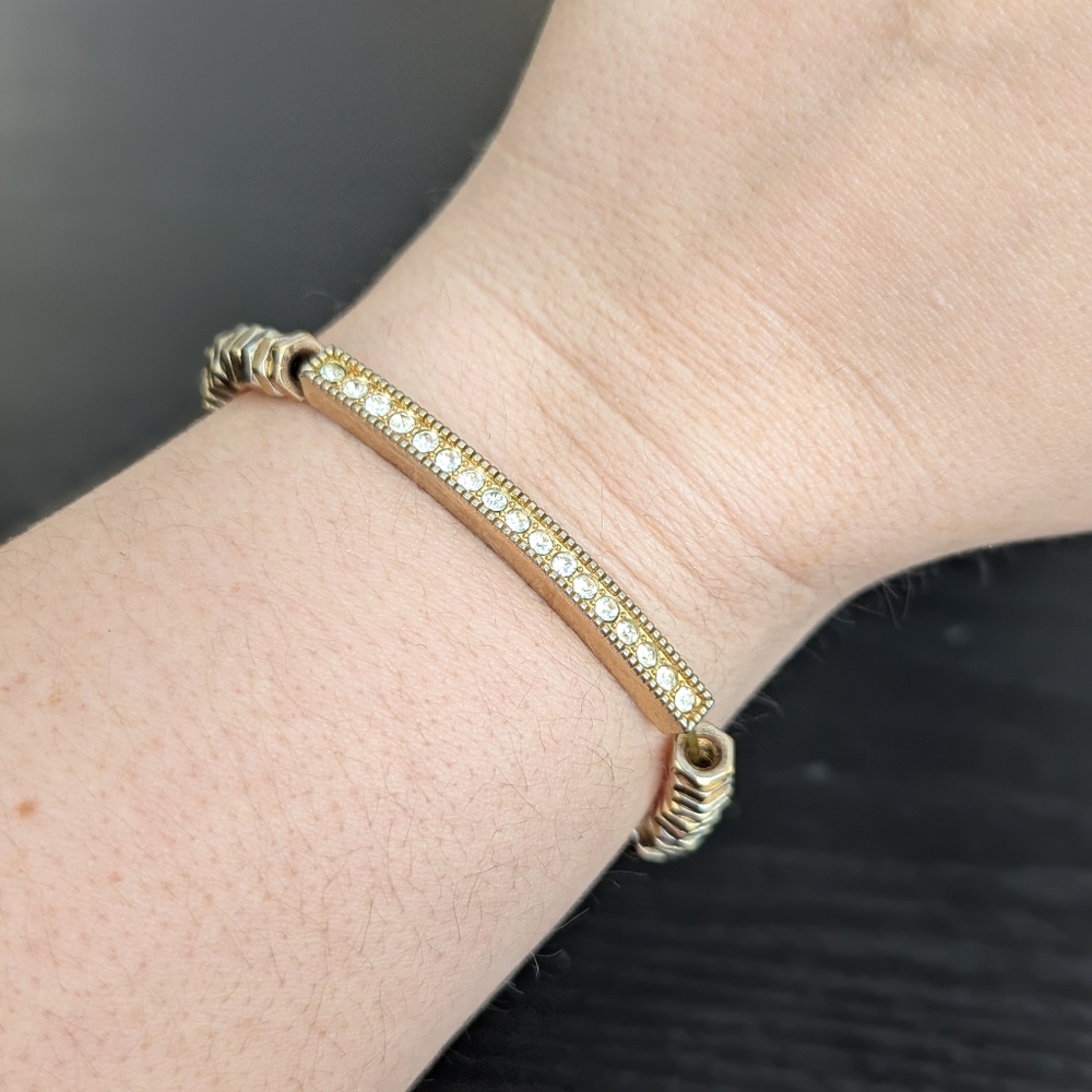 Park Lane 'Serena' Gold Bracelet with Crystal Accents